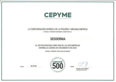 SESDERMA ha sido seleccionada como Empresa CEPYME500